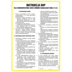 Instrukcja BHP dla konserwatora sieci wodno-kanalizacyjnej i C.O