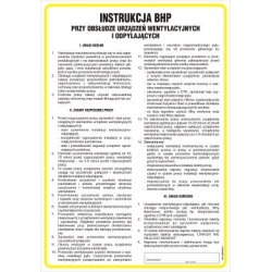 Instrukcja BHP przy obsłudze urządzeń wentylacyjnych i odpylających
