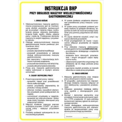 Instrukcja BHP przy obsłudze maszyny wieloczynnościowej gastronomicznej