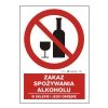 Zakaz spożywania alkoholu  tabliczka, naklejka, znak zakazu