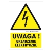 Uwaga Urządzenie elektryczne tabliczka, naklejka, znak elektryczny
