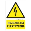 Rozdzielnia elektryczna tabliczka, naklejka, znak elektryczny