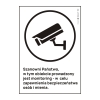 Monitoring, obiekt monitorowany - naklejka, tabliczka, znak informacyjny tabliczkibhp.pl