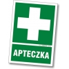 apteczka pierwszej pomocy - tabliczka, naklejka, znak medyczny