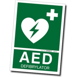 Znak BHP - Defibrylator AED