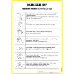 Instrukcja BHP techniki mycia i dezynfekcji rąk instrukcja, tabliczka