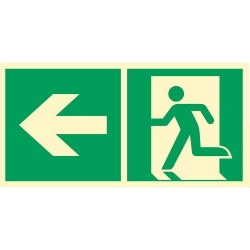 Znak ewakuacyjny - kierunek do wyjścia ewakuacyjnego w lewo