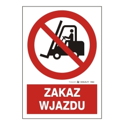 Zakaz wjazdu wózków tabliczka, naklejka, znak zakazu