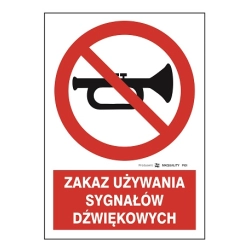 Znak BHP - Zakaz używania sygnałów dźwiękowych