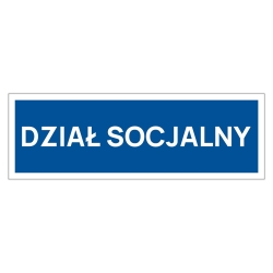 Dział socjalny - tabliczka informacyjna na drzwi naklejka