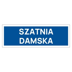 Szatnia damska tabliczka informacyjna na drzwi, naklejka, znak