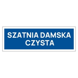 Szatnia damska czysta - Tabliczka informacyjna na drzwi, naklejka