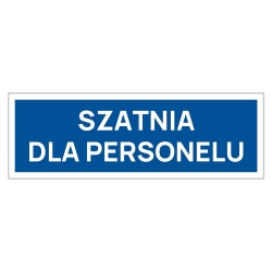 Szatnia dla personelu tabliczka informacyjna na drzwi, naklejka, znak