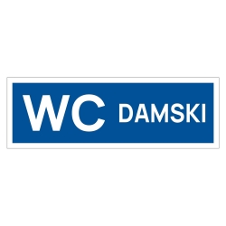 WC damski - tabliczka na drzwi, naklejka, znak