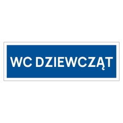 WC dziewcząt - tabliczka informacyjna na drzwi naklejka