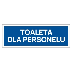 Toaleta dla personelu tabliczka informacyjna na drzwi, naklejka, znak