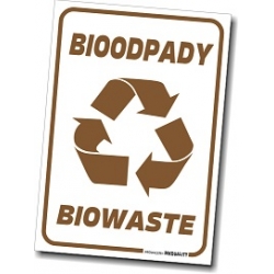 Bioodpady - Naklejka informacyjna, segregacja śmieci
