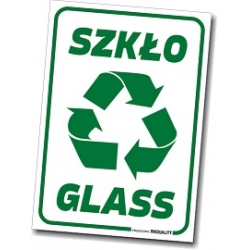 Szkło - Naklejka informacyjna, segregacja śmieci