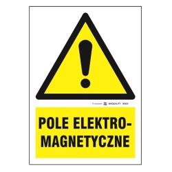 Pole elektromagnetyczne tabliczka, naklejka, znak ostrzegawczyBHP