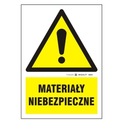 Materiały niebezpieczne tabliczka, naklejka, znak ostrzegawczy