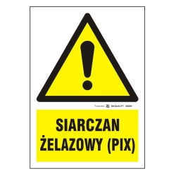 Siarczan żelazowy (PIX) tabliczka, naklejka, znak ostrzegawczy bhp