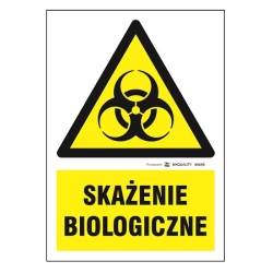 Skażenie biologiczne tabliczka, naklejka, znak BHP