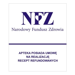 Tabliczka, naklejka - NFZ Apteka posiada umowę na realizację recept refundowanych