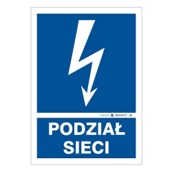 Znak elektryczny wskazujący podział sieci, służący do oznaczenia punktów rozgałęzienia sieci elektrycznej