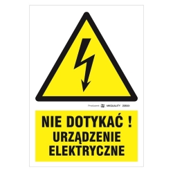 nie dotykać urzadzenie elektryczne naklejka, tabliczka tabliczkibhp.pl