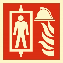 Znak przeciwpożarowy - Dźwig dla straży pożarnej