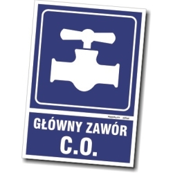 Znak - Główny zawór C.O.