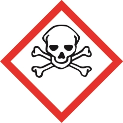 Substancje bardzo toksyczne - GHS06 naklejka CLP