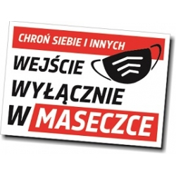 Znak - wejście wyłącznie w maseczce