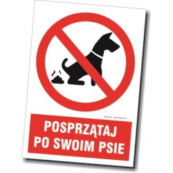 Posprzątaj po swoim psie - Znak, tabliczka informacyjna