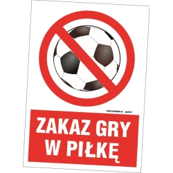 Znak, tabliczka - Zakaz gry w piłkę