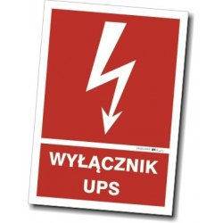 Znak elektryczny - Wyłącznik UPS tabliczka lub naklejka