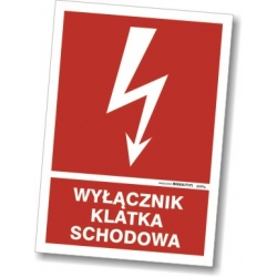 Znak elektryczny - Wyłącznik klatka schodowa tabliczka lub naklejka