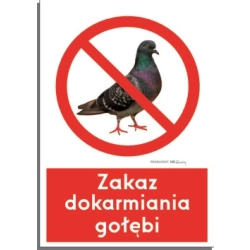 Znak BHP - Zakaz dokarmiania gołębi