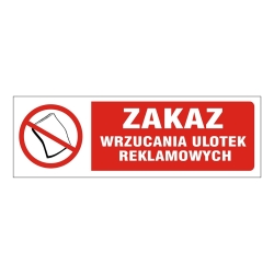 Zakaz wrzucania ulotek reklamowych naklejka na skrzynki pocztowe