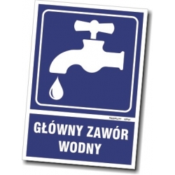 Znak - Główny zawór wodny