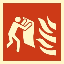 Znak przeciwpożarowy - Koc przeciwpożarowy