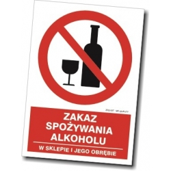Znak BHP - Zakaz spożywania alkoholu