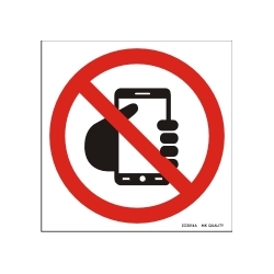 Znak BHP - Zakaz używania telefonów komórkowych